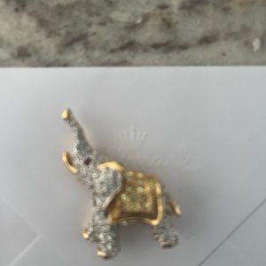 Small  Swarovski crystal elephant pin